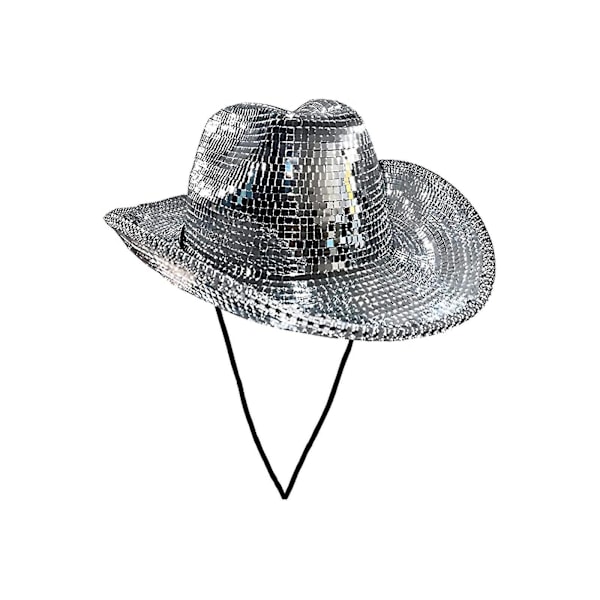 Disco Ball Cowboy Hat, Mirrored Ball Cowboy Hat,women Sparkly Glitter Space Hat Best  (FMY)