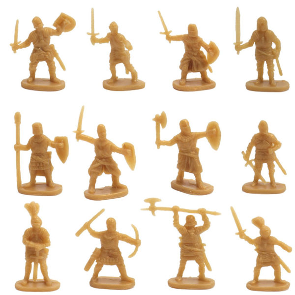 1:72 200/Sæt Plastikfigurer Legetøjsoldater Mænd Sværdkæmper Action DIY Krigscene Legetøj (FMY) Gold