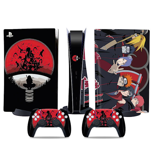 PS5 optisk stasjon versjon klistremerke, kult PS5 skinn, kontrollerhåndtak, for PS5 konsoll og kontroller, NARUTO  (FMY)