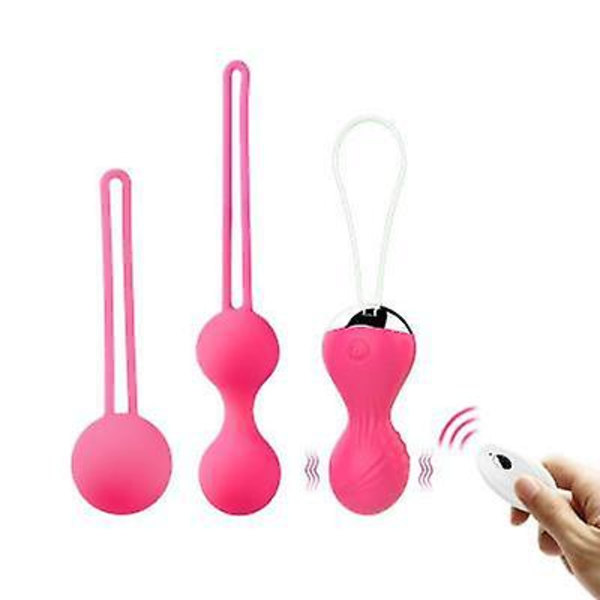 3 Kegel-kuler Treningssett for å styrke og tone bekkenbunnsmusklene (FMY) rose red 3pcs set
