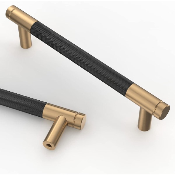 10 stycken svarta guld köksluckhandtag 128mm guld legering möbelhandtag med skruvar, för skrivbord, lådor, skåp, skåp Uk0026  (FMY)