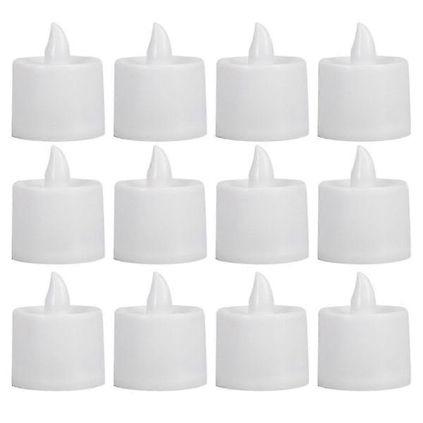 12 stk. LED Teelys Flammeløse Teelys Elektriske Julelys Led Teelys (FMY) White 3.6X3.6X4.5cm