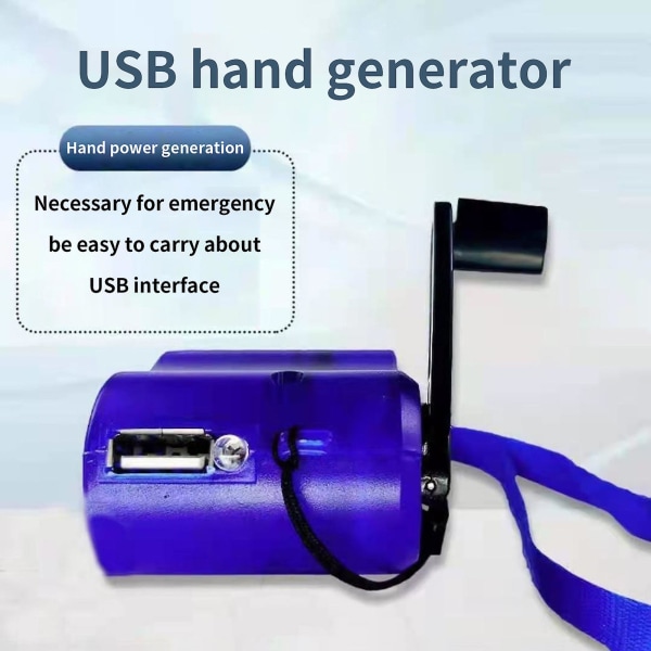 Farfi Hand Crank Charger Bärbar Säker Laddning Usb Port Mobiltelefon Surfplatta Manuell Nöd Dynamo För Utomhus  (FMY) Black