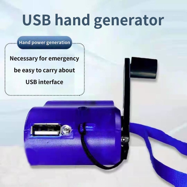 Farfi Handvev Laddare Bärbar Säker Laddning USB Port Mobiltelefon Surfplatta Manuell Emergency Dynamo For Outdoor (FMY) Black