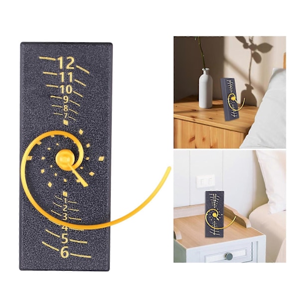 Moderne Fibonacci-klokke med unik tidsvisning Spiralpeker Stille bevegelse Veggklokke for teknologi- og matteelskere (FMY) black gold