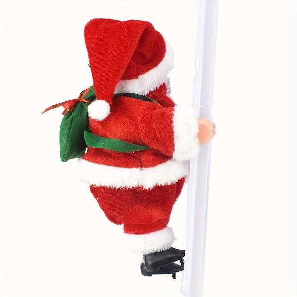 Charmig Jultomte Sångande & Klättrande Stege Dekorationssats - Batteridriven, Färgglada LED-lampor, Festlig Julmusik, Perfekt för C (FMY) 1 Set