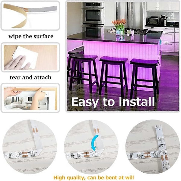 12V Svart UV Fleksibel LED Strip Sett 5M 300leds IP20 300leds SMD2835 Lilla Strip, Transformator/Strømforsyning (FMY)