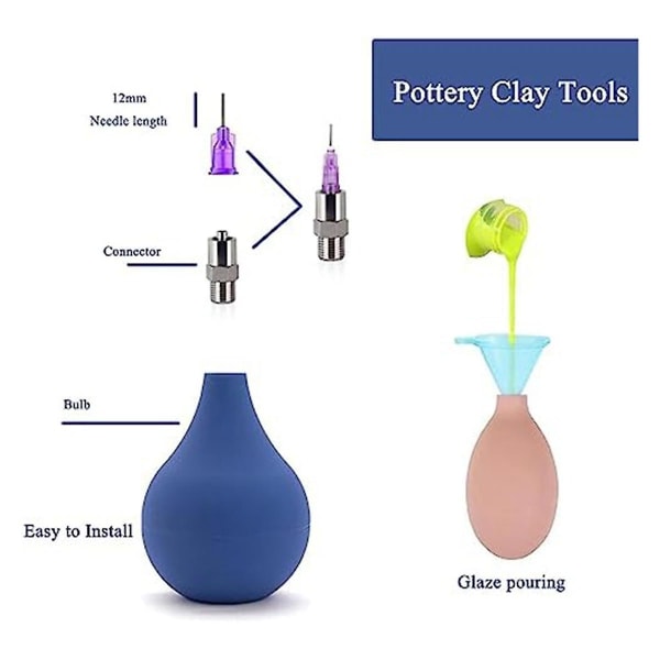 Keraaminen tarkkuuskärkinen applikaattoripullo savitarvikkeille Liukuva pyrstö pottery Glaze -puristepullo savitarvikkeille (FMY)