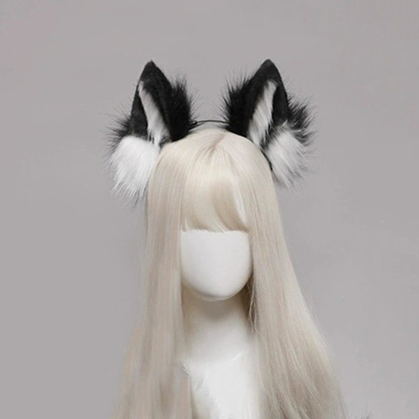 Susien Wolfikorvien Pääpanta Cosplay-Tarvike Pään Koriste Unisex Halloween-Juhlat naamiaiskoriste (FMY) Black