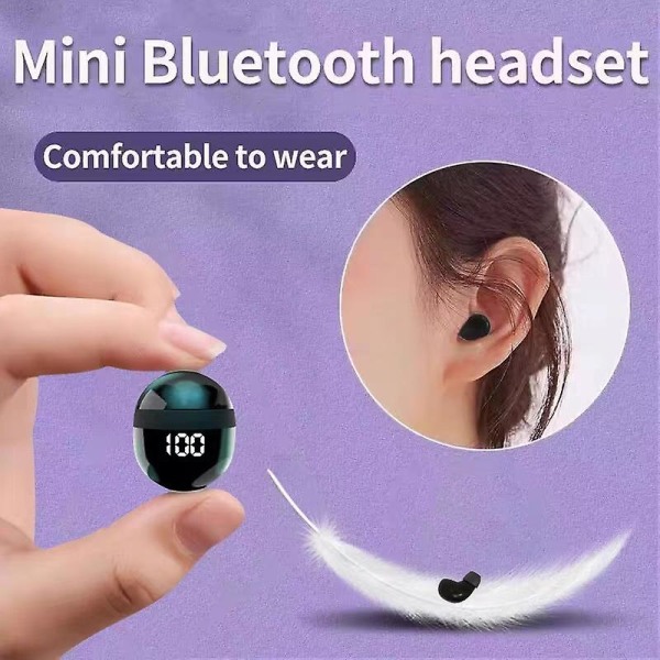 Invisible Headphones Bluetooth 5.3 Trådløse In-ear-øretelefoner med mikrofonstøjreducerende øretelefoner Heavy Bass Headset til Smart Phone (FMY) SK18 Black