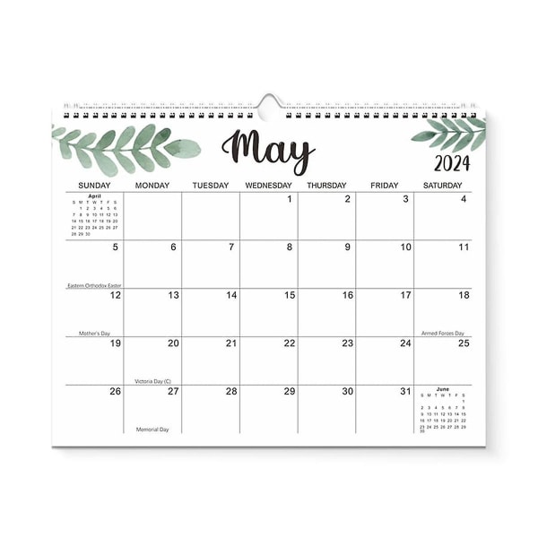 Kalender 2024-25 - 14,5 x 11,4 tum 2024 väggkalender pågår till juni 2025 - Enkel planering med 2024 års kalender (FMY)