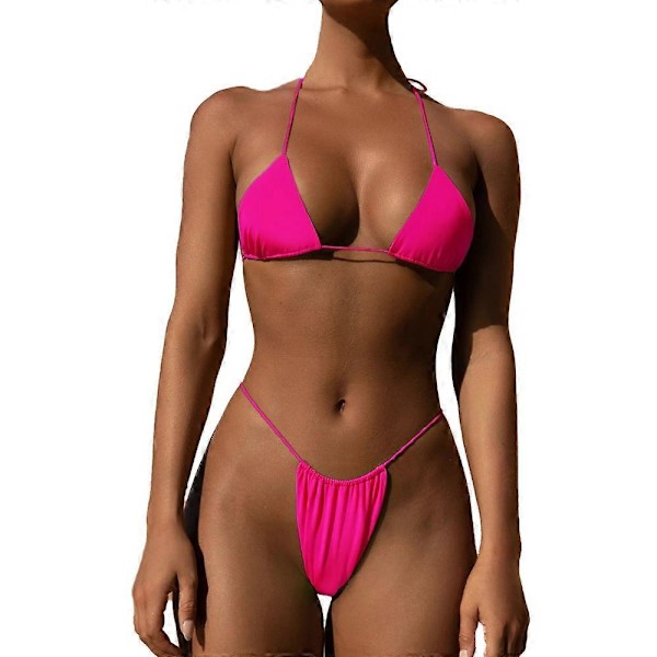 Uimapuku Pehmustettu String Uimapuku Bikini Setti Sidos Yhtenäinen Brasilialainen uimapuku (FMY) red L