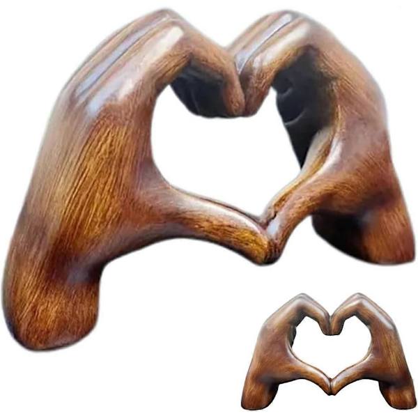 Hjerte Hender Skulptur Trehjerter Hånd Skulpturer Kjærlighetsgest Resin Statue Hjem Stue Skrivebord Ornament (FMY) 1pc