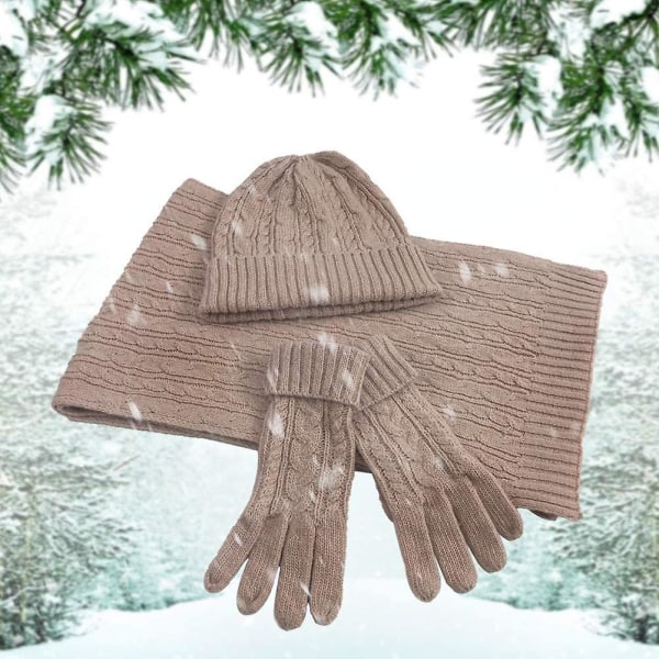 Hatt, halsduk & handskar för kvinnor damer Soft Warm (FMY)