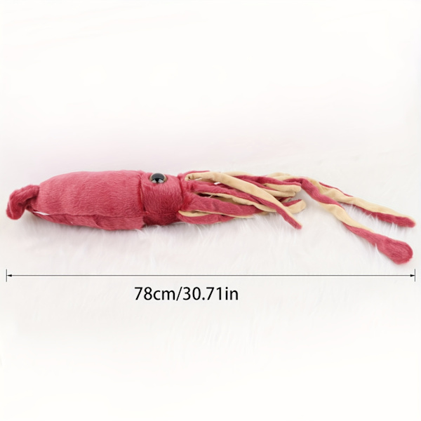 30.7 jättimäinen realistinen mustekala-pehmolelu - Pehmeä eläinpehmoinen nukke lahjaksi lapsille ja lapsille Halloweenin ja joululahjaksi (FMY) As Shown 30.7inch Full Length