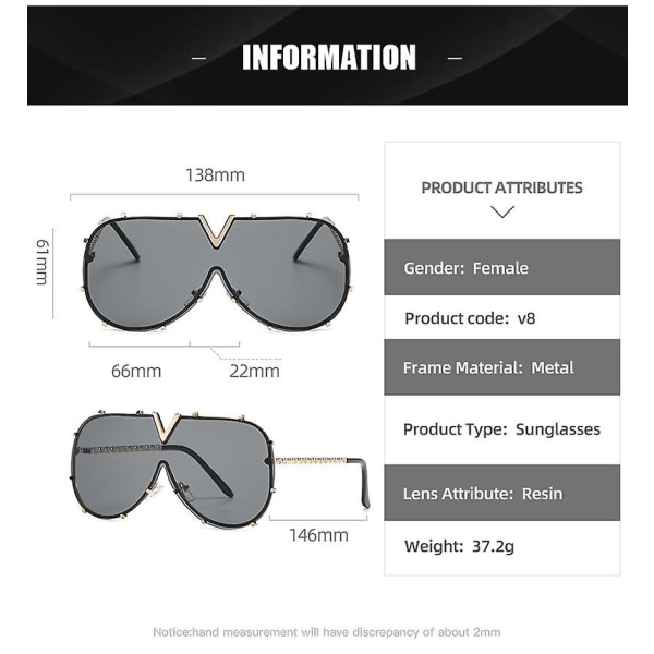 Wekity Solglasögon För Kvinnor Män Klassiska Lady Uv400 Protection Gradient Lens Solglasögon (FMY)