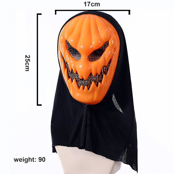 Halloween-festdräkt Pumpa Mask Unik Skräck Full Face Pumpa Djävul Mask För Halloween-tema Festtillbehör (FMY) One size