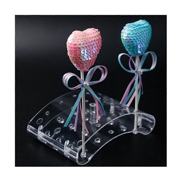 2 stk 20 Hull Lollipop Holder Display Stativ Akryl Holder Klar Godteri Holder for Bryllup Fest Bir  (FMY) Transparent