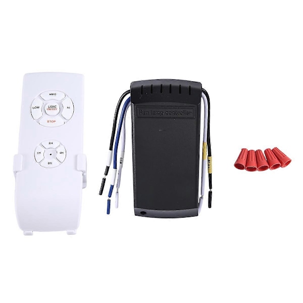Universelt fjernkontrollsett for takviftelampe, tidsinnstilling, bryter, justerbar vindhastighet, sender R (FMY) white  black 110V