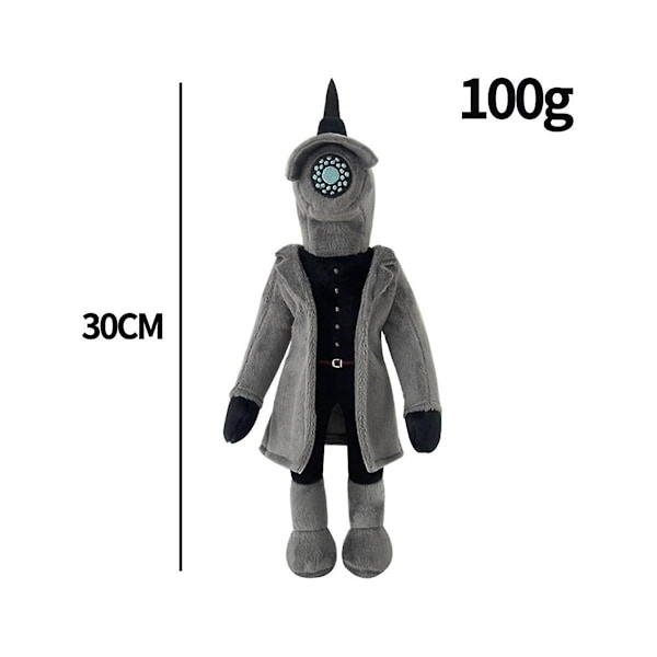 Skibidi Toilet Toy Plys, speakerman Plys Horror Game Fyldte Plysdyr Dukker Legetøj Samleobjekter Gaver  (FMY) Black
