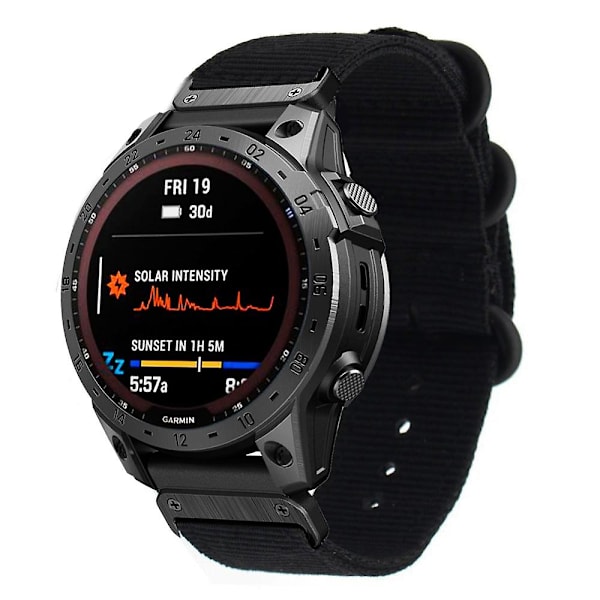 Nylon Urrem til Garmin Fenix 7 For Garmin Fenix 7  (FMY) Black