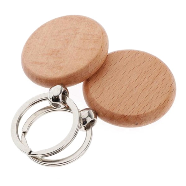 20 stk. tomme nøgleringe i træ, personlige runde gravering, nøgleringe i træ, nøgletags, kan graveres, gør-det-selv-gaver (FMY) as shown