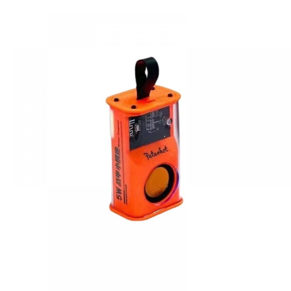 Transparent Mecha trådløs Bluetooth-højttaler Farverig bærbar lille højttaler udendørs subwoofer (orange rød) (FMY)