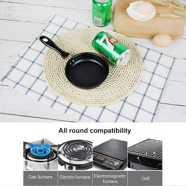 Mini Induktionsstekpanna - 4.7\" Nonstick Äggpanna för Gas & Induktion (Enkel Enhet) (FMY)