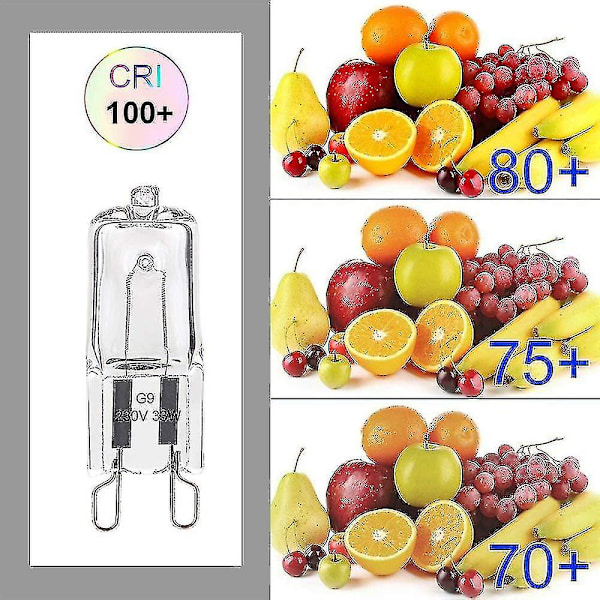 Paket med 10 G9-lampor 33W Varmvit, Halogen G9 för ugnstolerans 300°C, G9-glödtrådskapsellampor 420lm 230V (FMY)