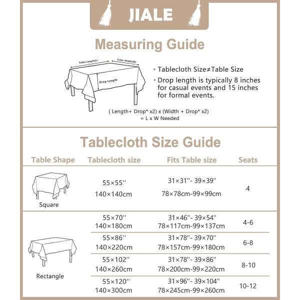Bomullslinne Dukskydd Vattentätt Dukskydd Skrynkelbeständigt Lanthus Matbordsskydd, Mjukt Tyg Dukskydd Med, 55\" X 86\", 6-8 Platser  (FMY)