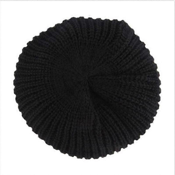 Mænd Strikket Slouch Beanie Hat Skull Baggy Vinter Varmt Oversize Skateboard Cap (FMY) Black