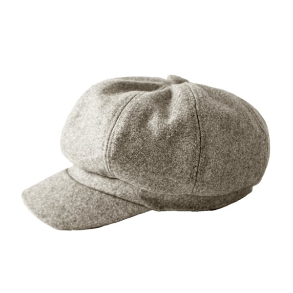 Dame Herre Vintage Beret Luer Baker Boy Peaked Newsboy Lue Vinter (FMY) Grey