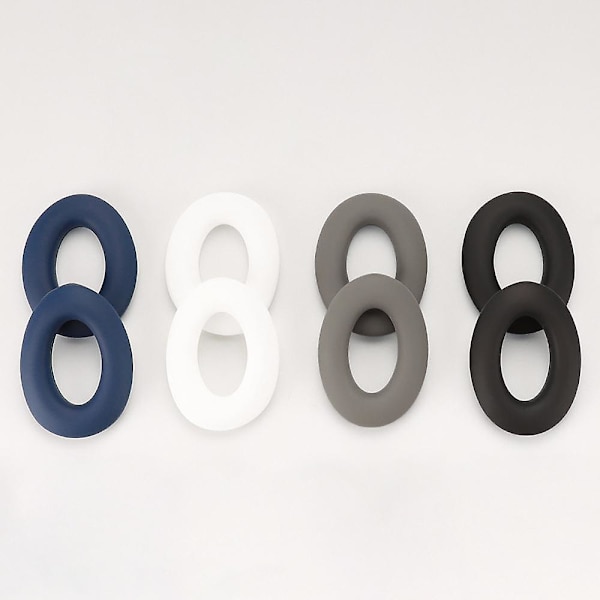 1 par silikonhörlurskuddar för Bose QC45/QC35/QC25/QC15/AE2 + 1 pannbandsskydd - Vit (FMY) Dark blue Style A
