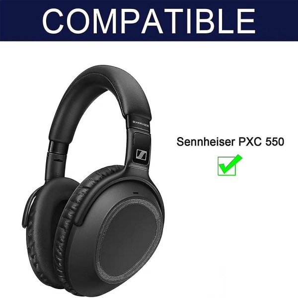 Ersättnings öronkuddar Mjukt skum öronkuddar för Sennheiser Pxc550 Pxc480 Mb660 hörlurar (FMY)
