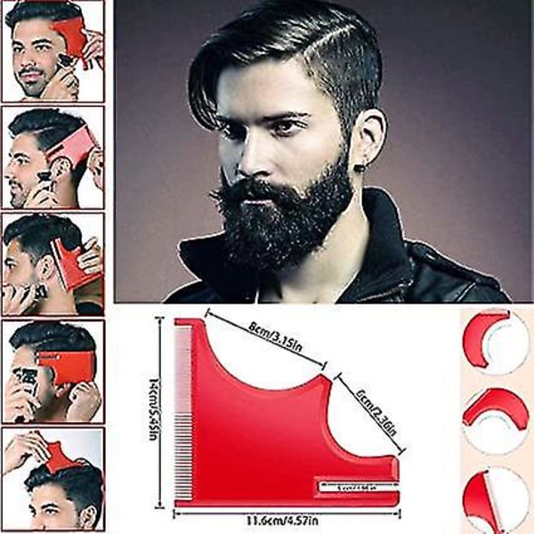 4 kpl Trim Beard Comb -partamalli miehille parranmuotoilutyökalu Shaper-partamallin tarvikkeet (FMY)