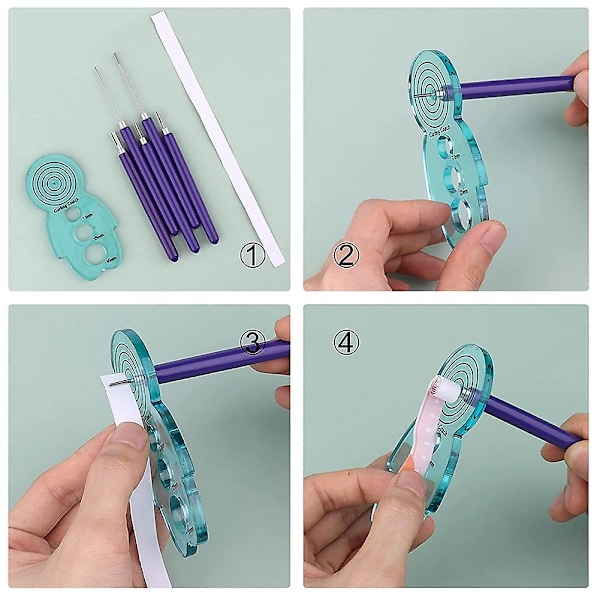 Quilling Verktøysett, 5 stk. Papirblomstverktøy, Quilling Slotted Verktøy for Rulling av Papirblomsterhåndverk (FMY) Purple