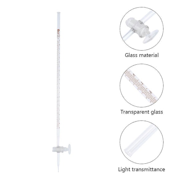 1 st Syra Burett Kemiskt Laboratorieglas Instrument för Högstadiet (FMY) Transparent 49.50X5.00X2.00CM