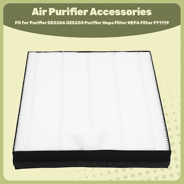 Passer til Philips Luftrenser DE5206 DE5205 Luftrenser Hepa Filter HEPA Filter FY1119 (FMY)