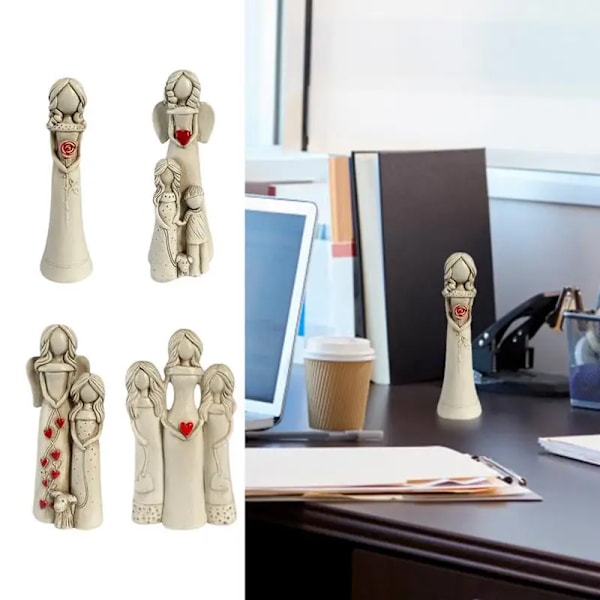 Engle Resin Havefigur til Haven Langvarig Resin Engel Dekoration Havefigur Kreativ Engel Resin Figur til Mor Søster Datter (FMY) C
