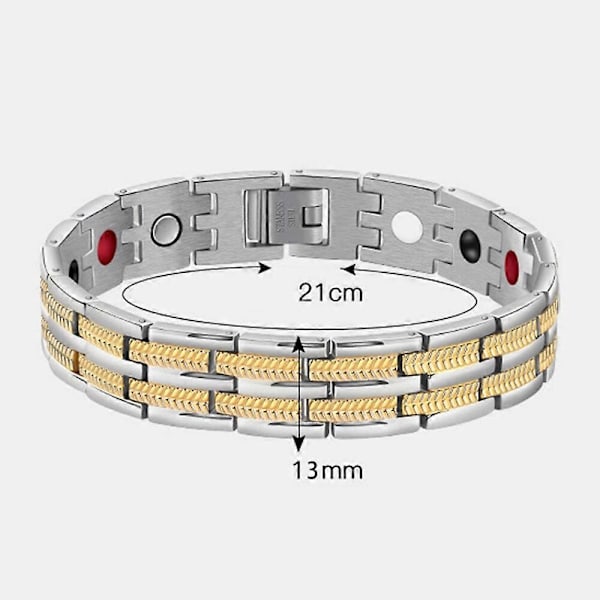 1 stk Mænds Mode Aftagelig Titanium Stål Magnet Magnetisk Terapi Armbånd Til Sundhedspleje Anti- (FMY) Blue