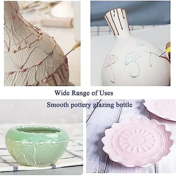 Keramisk precisionsspetsapplikatorflaska för keramikglasyr med glidande svans Keramikglasyrpressflaska för lertillbehör (FMY)