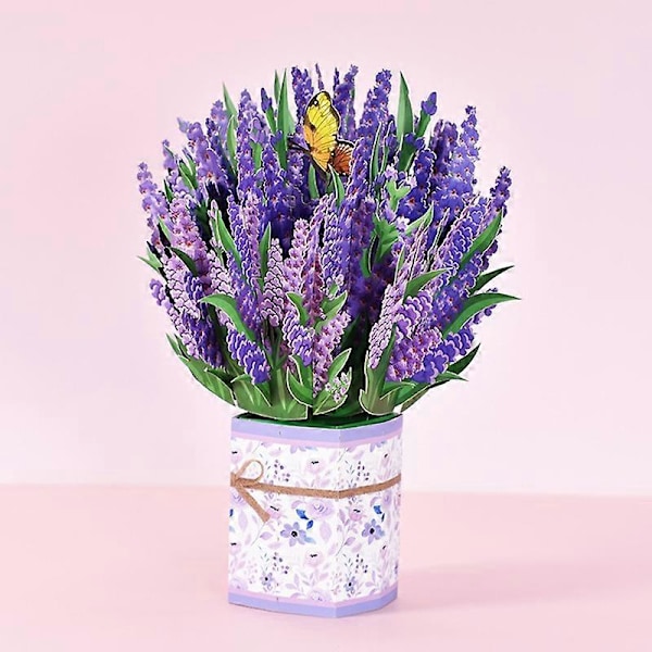Blomsterkort Vackert Flerfärgat Papper Mors Dag Blomma 3D-kort för Mamma QinHai (FMY) A