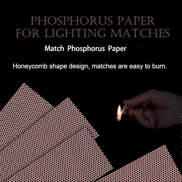 Fosforpapir for fyrstikker, tidsbesparende selvklebende honeycomb-form, ferdigskåret solid fyrstikkoverflate, tilbehør til lys (FMY) Brown