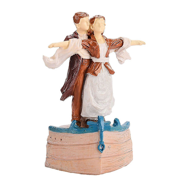 Par i Titanic Resin Figur Ornament Present till Par Alla Hjärtans Dag Födelsedag Minnesdag (FMY)