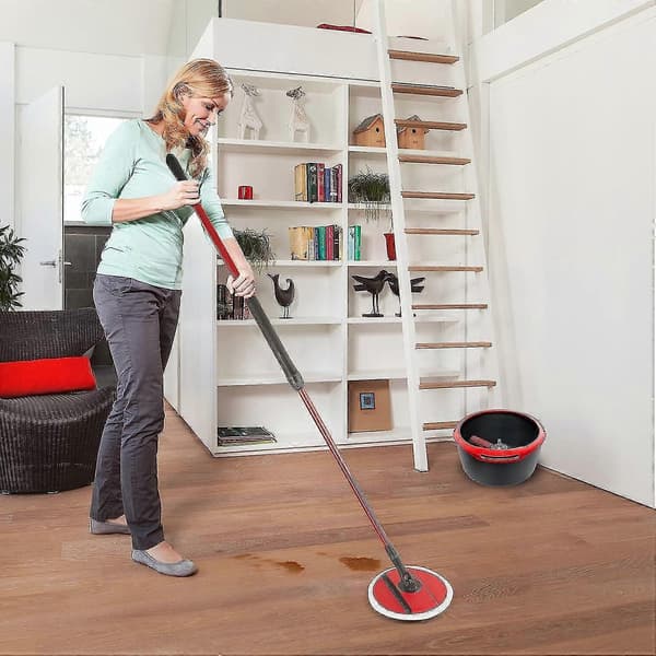3 stk. moppefyll for Vileda Spin And Clean mopp, erstatningshode for spinmopp, vaskbart gjenbrukbart mikrofibermoppehode (FMY) red