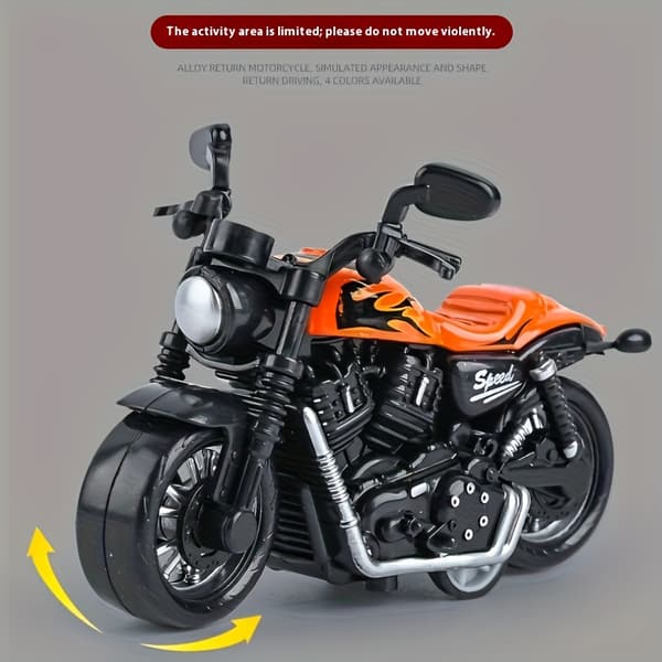 Motorcykelleksak i legering med pull-back-funktion, simuleringsmodell, prydnad, grossist (FMY) Red