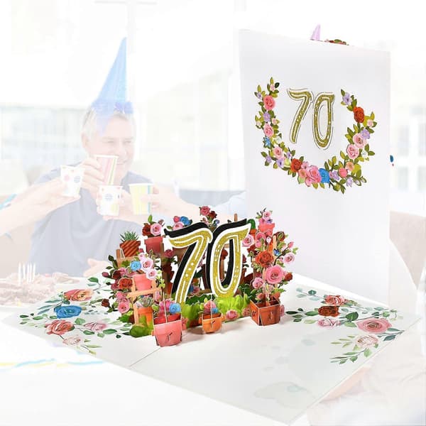 70 års 3D-bursdagskort (FMY)