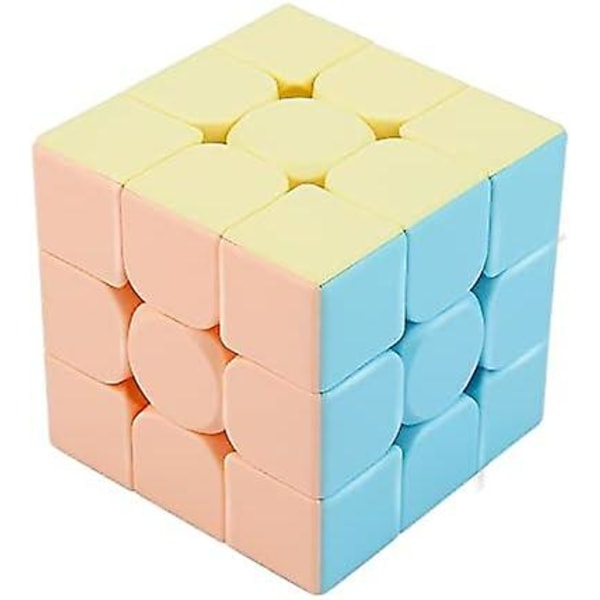 Macoron 3x3x3 Speed ​​Cube, Pink Surface Professional Smooth Magic Cube, Tarrattomat himmeät kestävät 3D-palapelilelut (FMY)