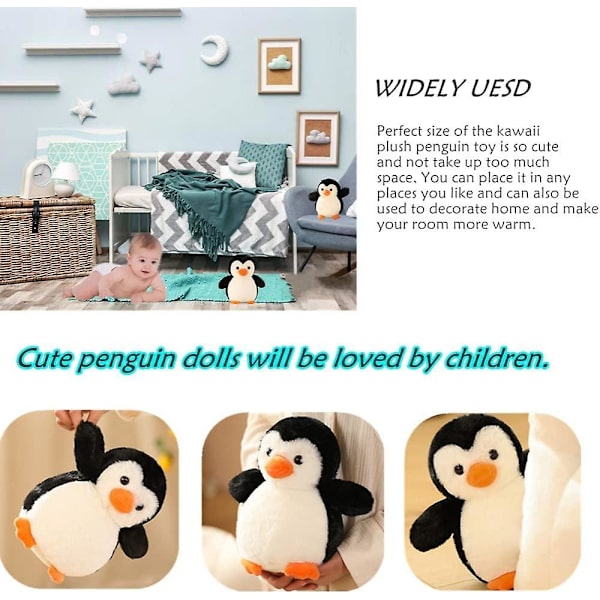 Plushdjur Pingvin, Gosig Leksak för Barn, Söta Pingvin Plushie Dockor, 8.7\" (FMY)