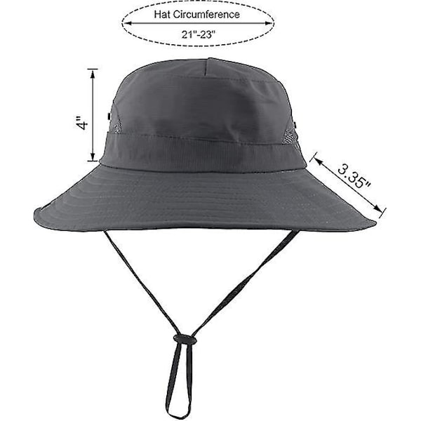 Dam sommar solhatt bred brätte utomhus UV-skydd hatt hopfällbar hästsvans hink keps för strand fiske vandring  (FMY) Grey